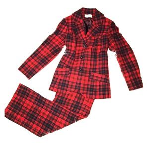 Red plaid wool Pendleton suit 12/14
